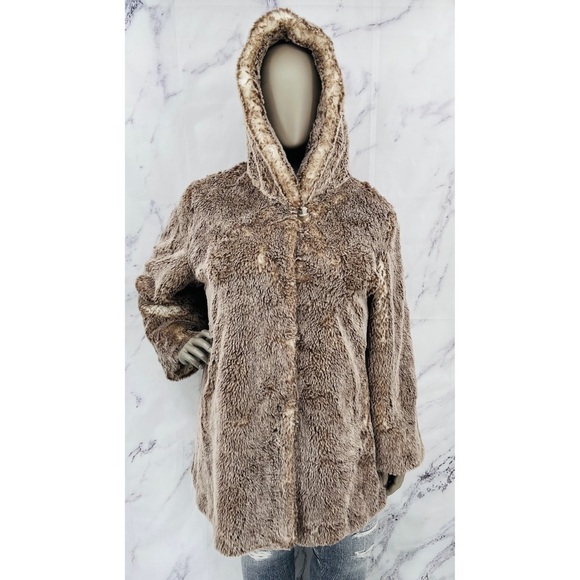 Pamela McCoy Collection Faux Fur Winter Coat Jacket - Picture 2 of 7